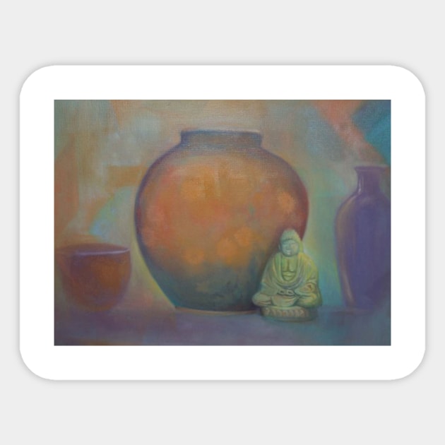 still life with buddha Sticker by efcruzarts